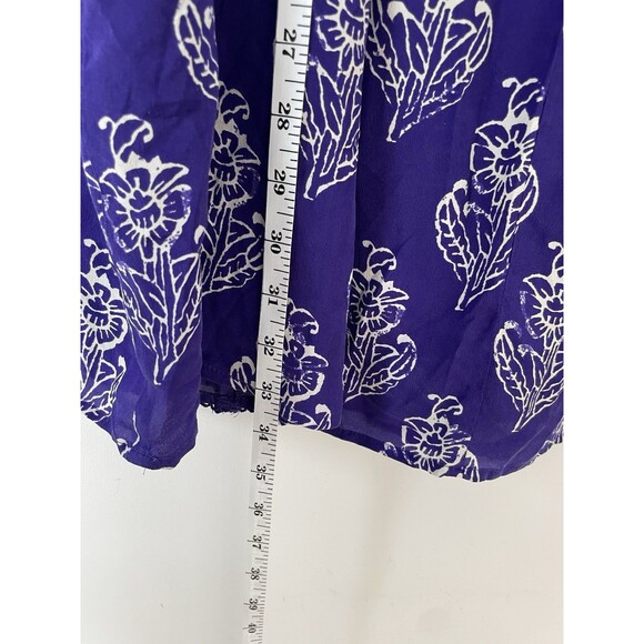 Maeve Anthropologie Purple Floral Silk Shift Dress Sleeveless Lt Weight Lined S - Picture 4 of 7